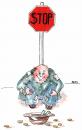 Cartoon: Stop (small) by besscartoon tagged penner hartz geld bettler betteln stop bess besscartoon