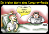 Cartoon: Strg - Alt - Entf (small) by besscartoon tagged männer,mann,computer,strg,alt,entf,technik,freak,tod,sterben,laptop,die,letzten,worte,sterbebett,bess,besscartoon