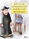 Cartoon: up to date (small) by besscartoon tagged religion,weihwasser,vegan,up,to,date,pfarrer,priester,katholisch,kirche,bess,besscartoon