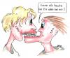 Cartoon: Zweisamkeit (small) by besscartoon tagged mann,frau,beziehung,essen,paar,behinderung,bess,besscartoon