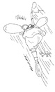Cartoon: Vollhorst ergreift Hasenpanier (small) by m tagged feige,feigheit,feigling,hasenfuß,schisser,hasenherz,duckmäuser,pussy