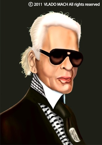 Cartoon: Carl Lagerfeld (medium) by Vlado Mach tagged karl,lagerfeld,fashion