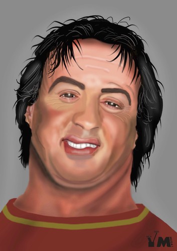 Cartoon: Silvester Stallone (medium) by Vlado Mach tagged stallone,movie,heroe,star