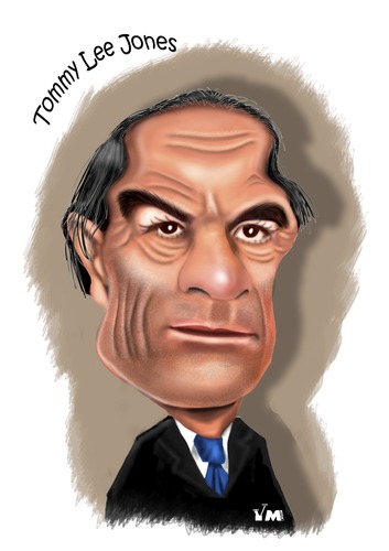 Cartoon: Tommy Lee Jones (medium) by Vlado Mach tagged hero,action,movie,actor