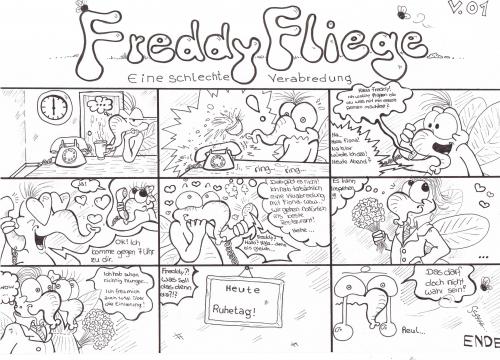 Cartoon: Freddy Fliege Teil 1 (medium) by mEiKe tagged freddyfliege