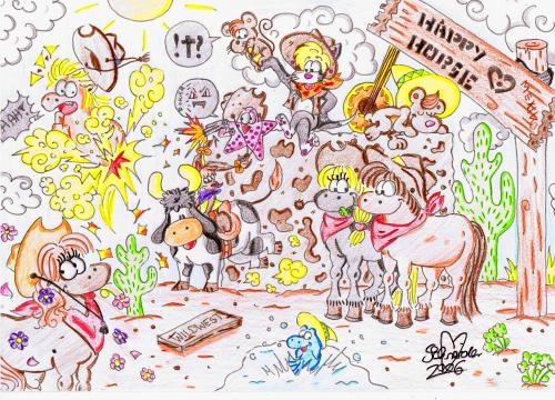 Cartoon: Happy Horse im Westen (medium) by mEiKe tagged westen