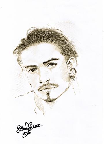 Cartoon: Orlando Bloom (medium) by mEiKe tagged schauspieler