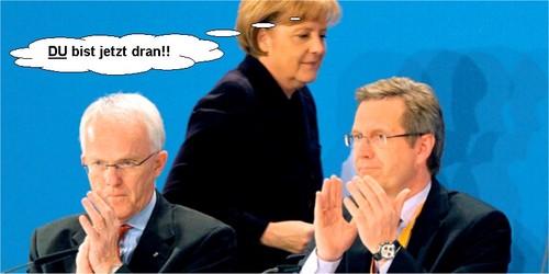 Cartoon: ene mene muh (medium) by Michi tagged bundespräsident,nachfolger,wulff,merkel,rüttgers