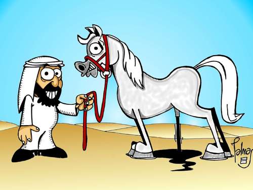 Cartoon: Caballo arabe (medium) by Palmas tagged arabe