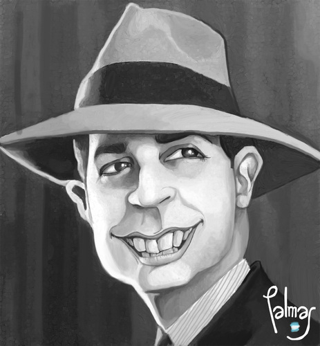 Cartoon: Carlos Gardel (medium) by Palmas tagged caricatura