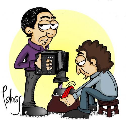 Cartoon: Lustrabotas (medium) by Palmas tagged tango