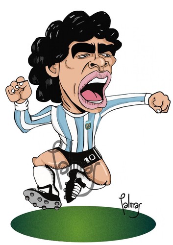 Cartoon: Maradona (medium) by Palmas tagged futbol