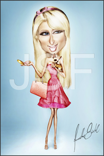 Cartoon: Paris Hilton Caricature (medium) by Jonsanfig tagged paris,hilton