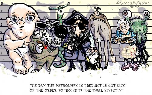 Cartoon: Exasperation (medium) by Dunlap-Shohl tagged exasperation,lineup,suspect