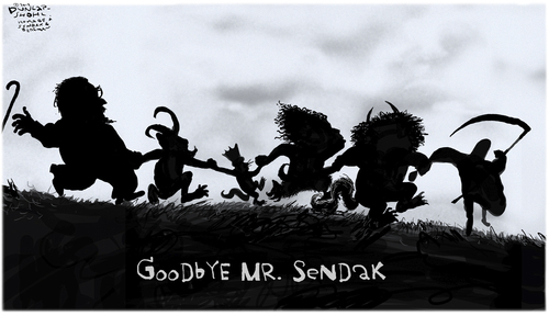 Cartoon: Farewell (medium) by Dunlap-Shohl tagged maurice,sendak,ingmar,bergman,wild,things