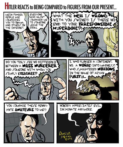 Cartoon: Overkill (medium) by Dunlap-Shohl tagged hitler,hysteria,bunker,nazi,overkillrhetoric