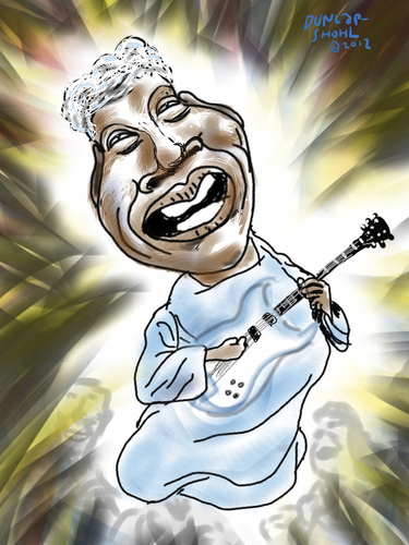 Cartoon: SisterRosetta Tharpe (medium) by Dunlap-Shohl tagged gospell,rock,guitar