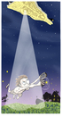 Cartoon: Abduction (small) by Dunlap-Shohl tagged alien,abduction,boy,firefly,summer,farm,dog,spaceship