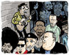 Cartoon: Busker Nightmare (small) by Dunlap-Shohl tagged richard,thompson,muddy,waters,sister,rosetta,tharpe,cesar,rosas,david,hidalgo,jimi,hendrix,gatemouth,brown