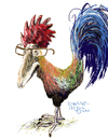 Cartoon: Rooster (small) by Dunlap-Shohl tagged rooster,caricature,dunlapshohl,selfportrait