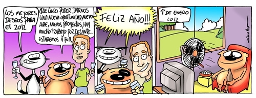 Cartoon: 2012 new year (medium) by lucholuna tagged year,new,2012,humor
