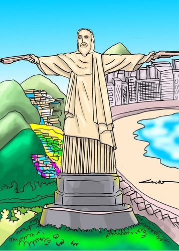 BRAZIL FAVELA NARCOS By lucholuna | Politics Cartoon | TOONPOOL