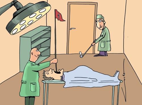 Cartoon: golf medicinal (medium) by lucholuna tagged medicine,golf,sport,black,humour