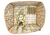 Cartoon: Jail (small) by Osama Salti tagged jail,man,human,watch,time,leg,broken,cut,hand,arm,2010,prison