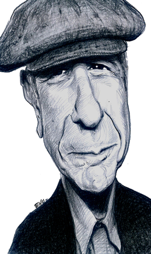 Cartoon: Leonard Cohen (medium) by Eno tagged leonard,cohen,musician,singer