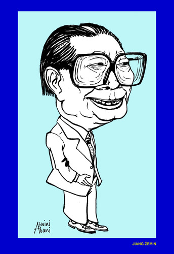 Cartoon: JIANG ZEMIN (medium) by Aswini-Abani tagged jiang,zemin,china,chinese,president,aswini,abani,asabtoons