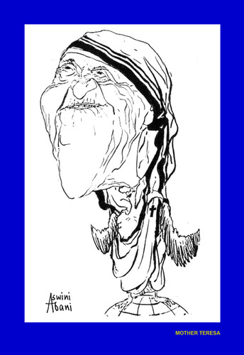 Cartoon: MOTHER TERESA (medium) by Aswini-Abani tagged mother,teresa,india,missionaries,charity,calcutta,kolkata,aswini,abani,asabtoons