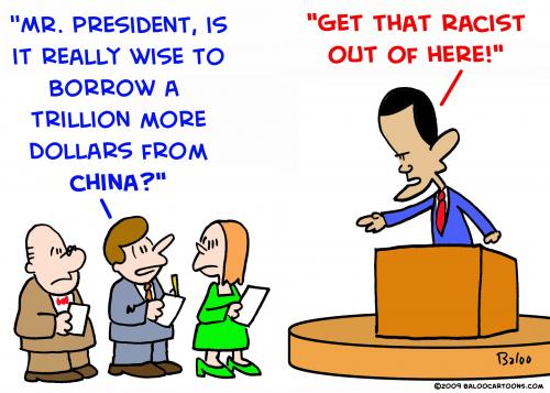 Cartoon: 1 racist china obama (medium) by rmay tagged racist,china,obama