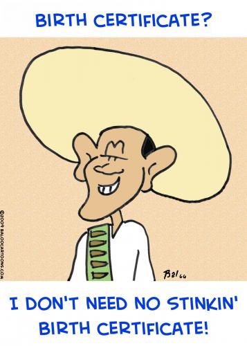 Cartoon: 1birth certificate stinkin obama (medium) by rmay tagged birth,certificate,stinkin,obama