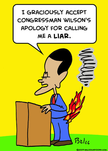 Cartoon: 1pants fire obama liar joe wilso (medium) by rmay tagged pants,fire,obama,liar,joe,wilson