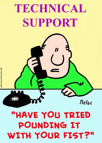 1Technical support pounding fist By rmay | Education & Tech Cartoon |  TOONPOOL