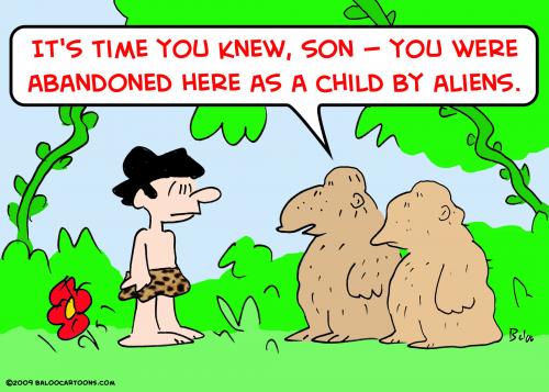 Cartoon: abandoned aliens tarzan (medium) by rmay tagged abandoned,aliens,tarzan