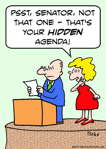 agenda hidden senator By rmay | Politics Cartoon | TOONPOOL