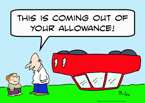 Cartoon: allowance car upside down (medium) by rmay tagged allowance,car,upside,down
