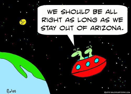 Cartoon: arizona illegal immigrants alien (medium) by rmay tagged arizona,illegal,immigrants,alien