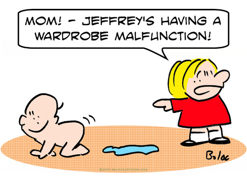 Cartoon: baby wardrobe malfunction (medium) by rmay tagged baby,wardrobe,malfunction