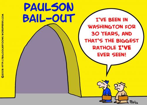 Cartoon: BAIL-OUT BANKS MORTGAGES PAULSON (medium) by rmay tagged bail,out,banks,mortgages,paulson,congress,economy,crisis