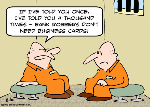 bank robbers business cards By rmay | Business Cartoon | TOONPOOL