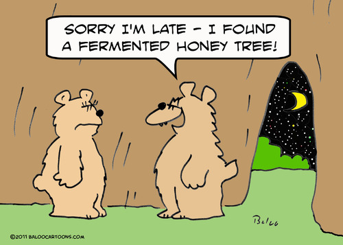 Cartoon: bear drunk fermented honey tree (medium) by rmay tagged bear,drunk,fermented,honey,tree