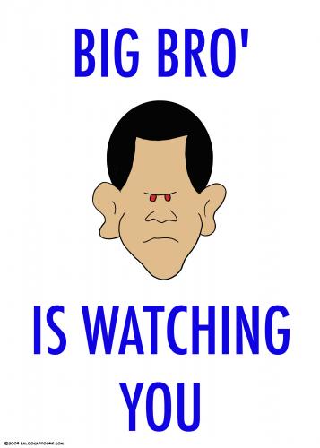Cartoon: big bro is watching you obama (medium) by rmay tagged big,bro,is,watching,you,obama