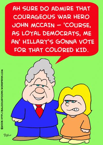 Cartoon: BILL HILLARY CLINTON BARACK OBAM (medium) by rmay tagged bill,hillary,clinton,barack,obama,vote