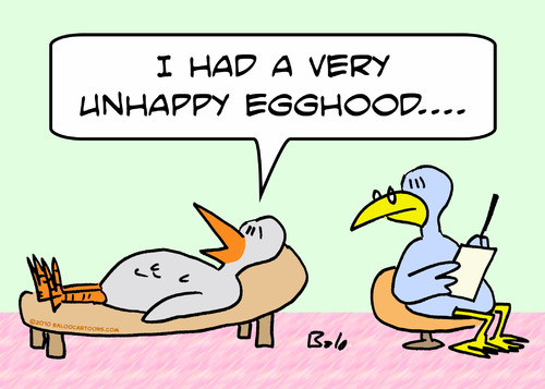 Cartoon: bird psych unhappy egghood (medium) by rmay tagged bird,psych,unhappy,egghood