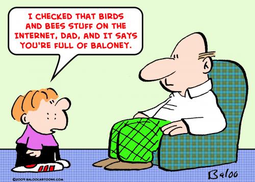 Cartoon: birds bees baloney (medium) by rmay tagged birds,bees,baloney