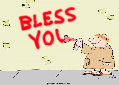 Cartoon: bless you monk graffiti (medium) by rmay tagged bless,you,monk,graffiti