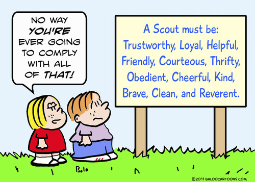Cartoon: boy scouts comply compliance (medium) by rmay tagged boy,scouts,comply,compliance