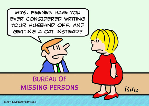 Cartoon: bureau missing persons cat inste (medium) by rmay tagged bureau,missing,persons,cat,inste
